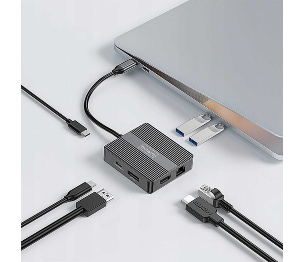 Zenwire Hub USB-C 7w1 USB 3.0 HDMI 4K 60Hz Display Port RJ-45 - 1604633 - zdjęcie 6